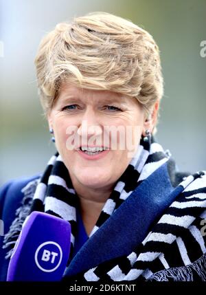 BT sport presenter Clare Balding prior to the beginning of the FA Women's Super League match at Meadow Park, London. Stock Photo