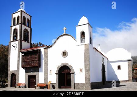 San Fernando church, Tenerife, Canary Islands, Spain, is a 16th Century Baroque parish church  in the town of Santiago Del Teide Stock Photo