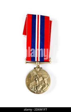 The War Medal 1939-45 and ribbon.  See Description for details. Stock Photo