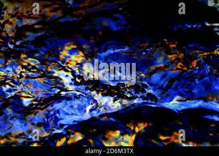 Dark blue wavy abstract background. Stock Photo