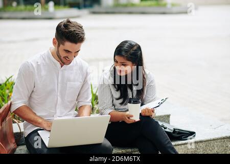 People discussing business Stock Photo