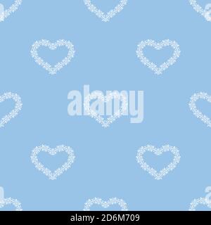 Valentines day background. Seamless pattern with lace hearts. Winter ornament Stock Vector