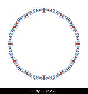 Geometric folklore ornament. Ethnic vector texture. Circular frame in modern style. EPS10 Stock Vector