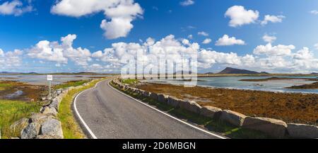 Causeway linking Berneray to Otternish North Uist, Scotland Stock Photo