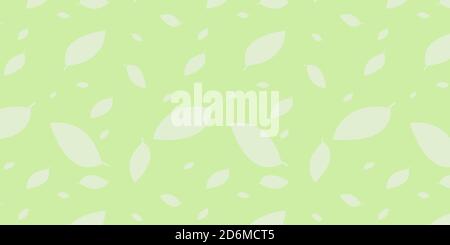 Seamless pattern green leaves. Flat vector template. Stock Vector