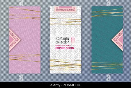 Textured backgrounds for Business banners with thin gold lines. Social Media Design. Many textures Stock Vector