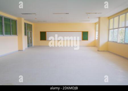 internal decoration renovate work construction and whiteboard in classroom empty Stock Photo