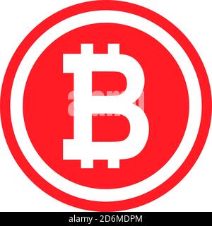 Bitcoin vector icon, symbol in flat digital design. App internet web . Stock Vector
