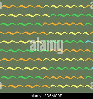 Hand drawn striped seamless pattern. Colored horizontal brush strokes texture. Stock Vector