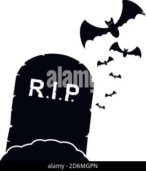 Halloween Rip Grave Bats Night Graveyard Svg Png Icon Free Download  (#556236) 