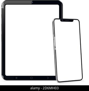 Tablet computer and smartphone template for adaptive design presentation Stock Vector