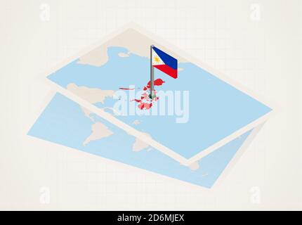Isometric Illustration of Flagpole with Philippines Flag Stock Vector ...