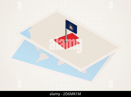 United States with selected Utah map and Utah flag icon. Vector map and ...