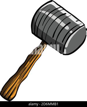 Hammer of steel, illustration, vector on white background Stock Vector