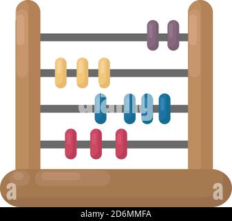 Wooden abacus, illustration, vector on white background Stock Vector