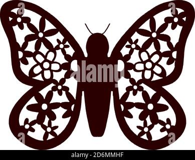Vector graphic of a butterfly in brown Stock Vector