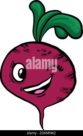 Beet winking, illustration, vector on white background Stock Vector