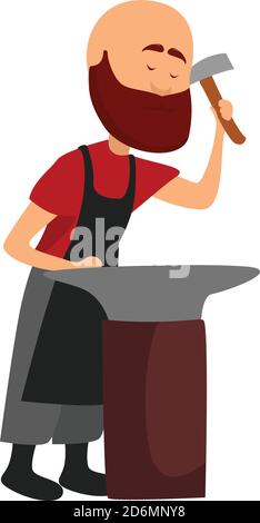 Old blacksmith, illustration, vector on white background Stock Vector