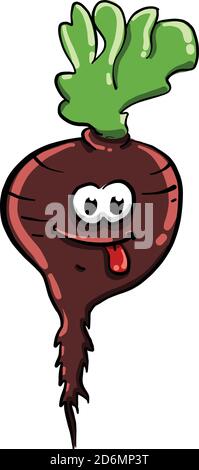 Goofy beet, illustration, vector on white background Stock Vector