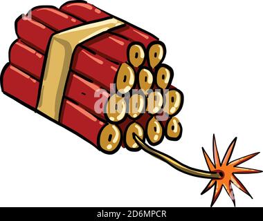 Red bombs, illustration, vector on white background Stock Vector