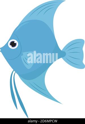 Blue fish, illustration, vector on white background Stock Vector