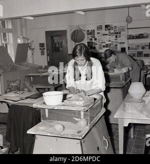 1970s, historical, a female college student wearing a patterned silk top  working in an art class, England, UK Stock Photo - Alamy