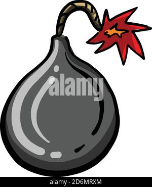 Big bomb, illustration, vector on white background Stock Vector