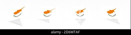 Flag of Cyprus in modern abstract design, vector flag set. Stock Vector