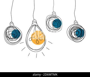 Lightbulb background. Concept of the idea, brainstorming Stock Vector