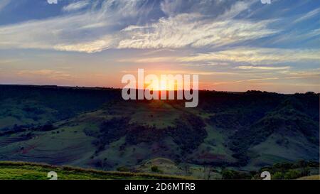 Sunset in Brazil's countryside Stock Photo