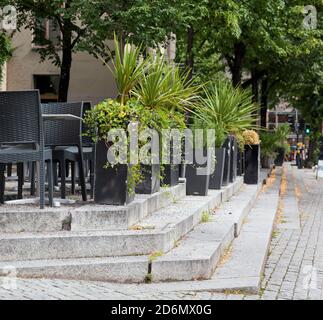 Terrace of Caliente Tapas Bar in Stockholm, Sweden Stock Photo