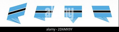 Flag of Botswana in modern abstract design, vector flag set. Stock Vector