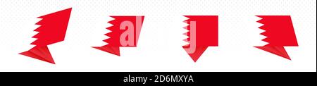 Flag of Bahrain in modern abstract design, vector flag set. Stock Vector