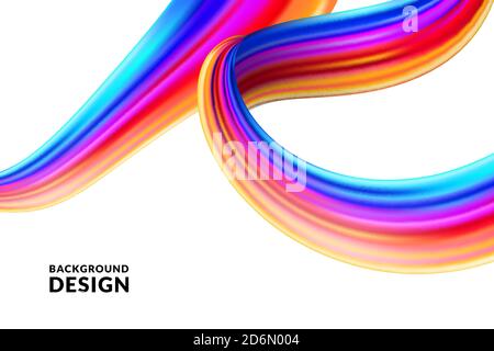 Poster, banner or presentation creative modern design. Vibrant gradients paint brush stroke background. Vector illustration. Stock Vector