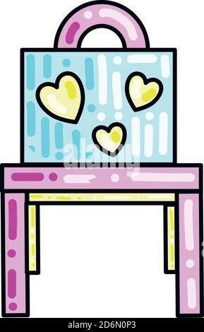 Chair with hearts, illustration, vector on white background Stock Vector