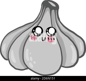 Small grey garlic, illustration, vector on white background Stock Vector