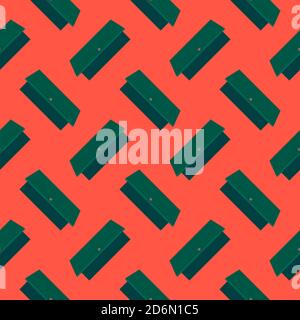 Open door, seamless pattern on red background. Stock Vector