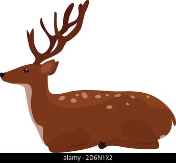 Big deer, illustration, vector on white background Stock Vector