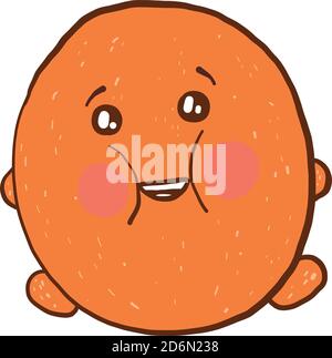 Cute melon, illustration, vector on white background Stock Vector