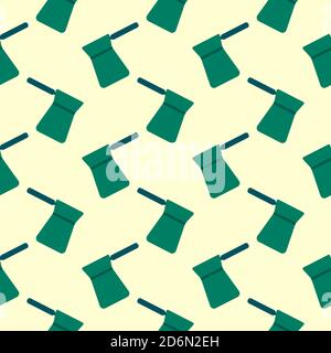 Coffee pot, seamless pattern on light beige background. Stock Vector