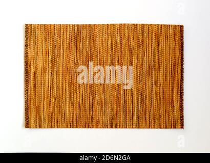 Brown fabric swatch sample isolated on white background Stock Photo