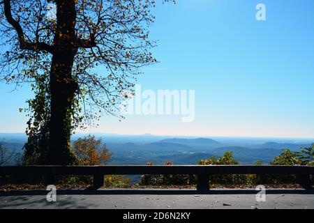 View from an overlook during fall in North Carolina on the Blue Ridge Parkway.
