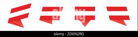 Flag of Austria in modern abstract design, vector flag set. Stock Vector