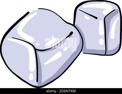 Ice cubes, illustration, vector on white background Stock Vector