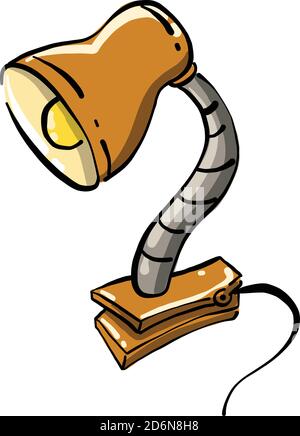 Lamp for book reading, illustration, vector on white background Stock Vector