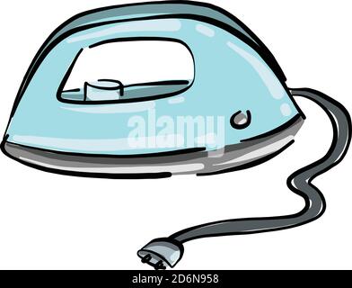 Blue iron, illustration, vector on white background Stock Vector