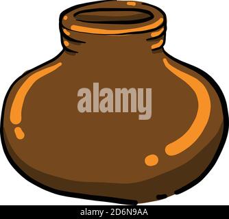 Empty jug, illustration, vector on white background Stock Vector