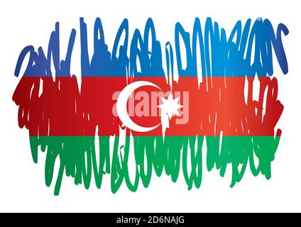 Flag of Azerbaijan, Republic of Azerbaijan. Bright, colorful vector illustration Stock Vector