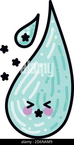 Glowing teardrop, illustration, vector on white background Stock Vector