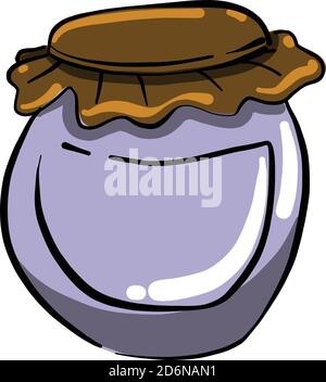 Purple jar, illustration, vector on white background Stock Vector